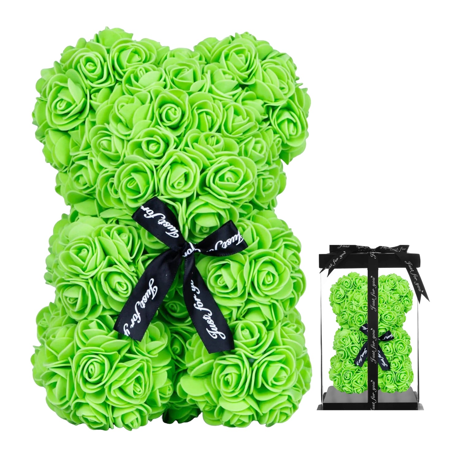 Emerald Green Rose Bear Small 25cm