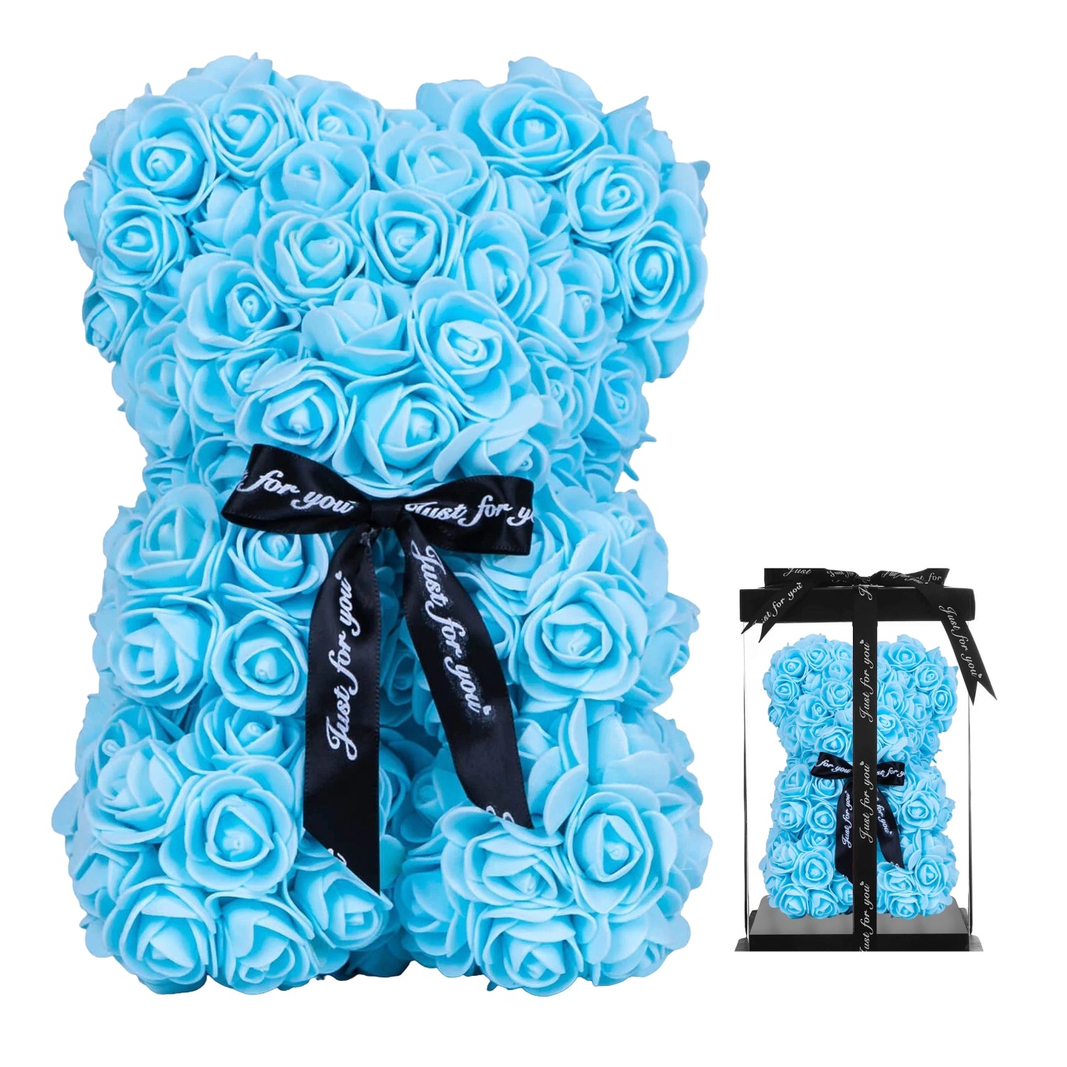 Baby Blue Rose Bear Small 25cm
