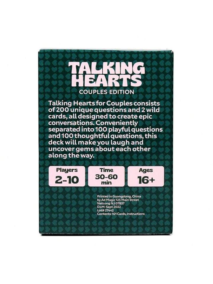 Talking Hearts: Couple's Conversation Cards for Date Nights & Adventures