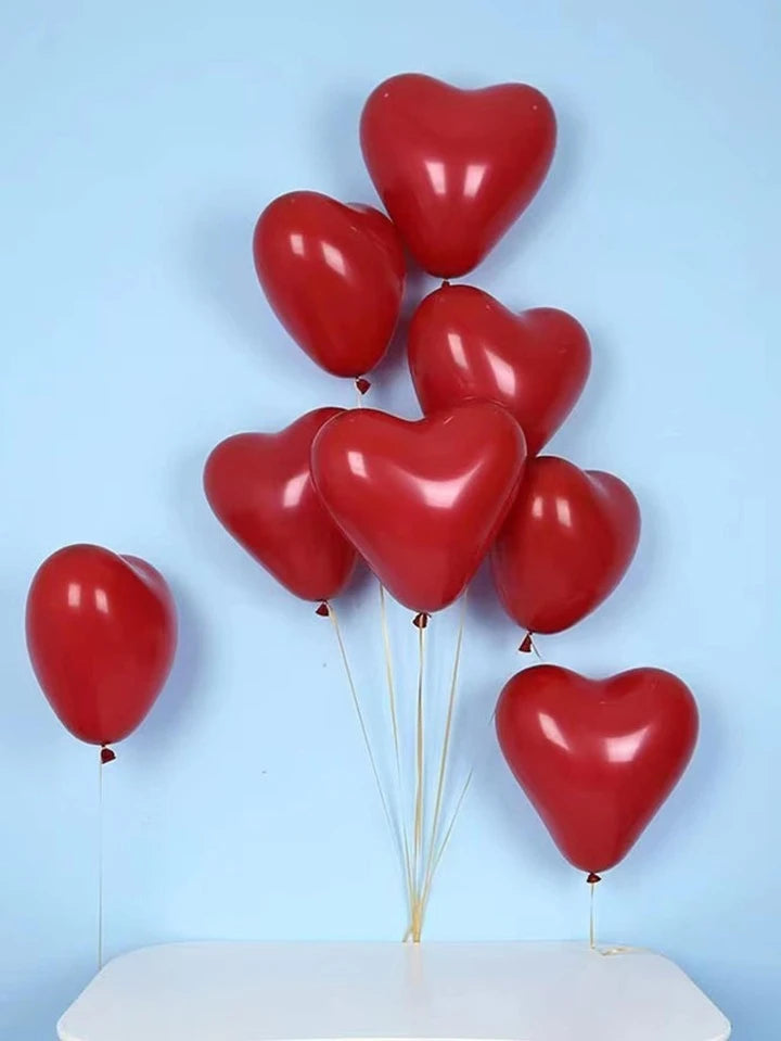 10PCS Red Heart Balloons Decoration