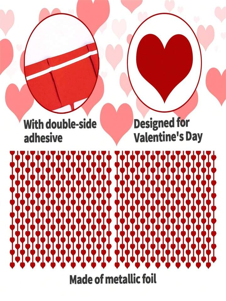 Red Heart Foil Fringe Curtain
