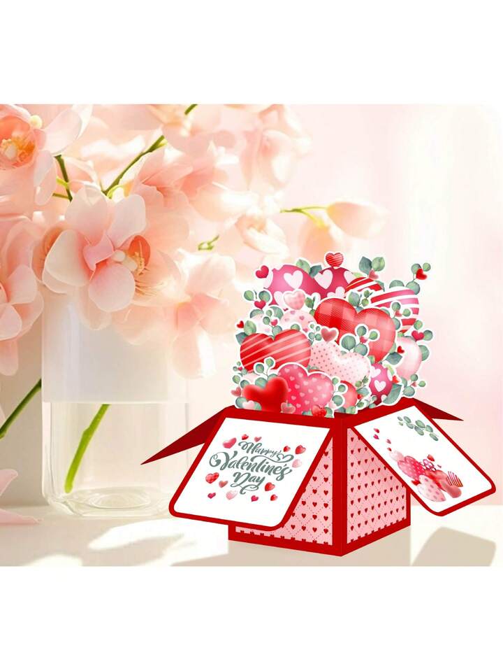 3D Paper Flower Bouquet Card with Memo & Envelope