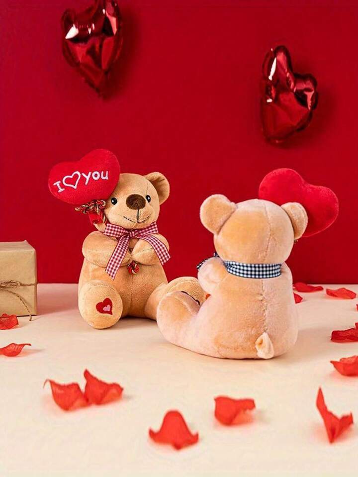 Heart Balloon Bear Plush Doll, I Love You Bear Doll