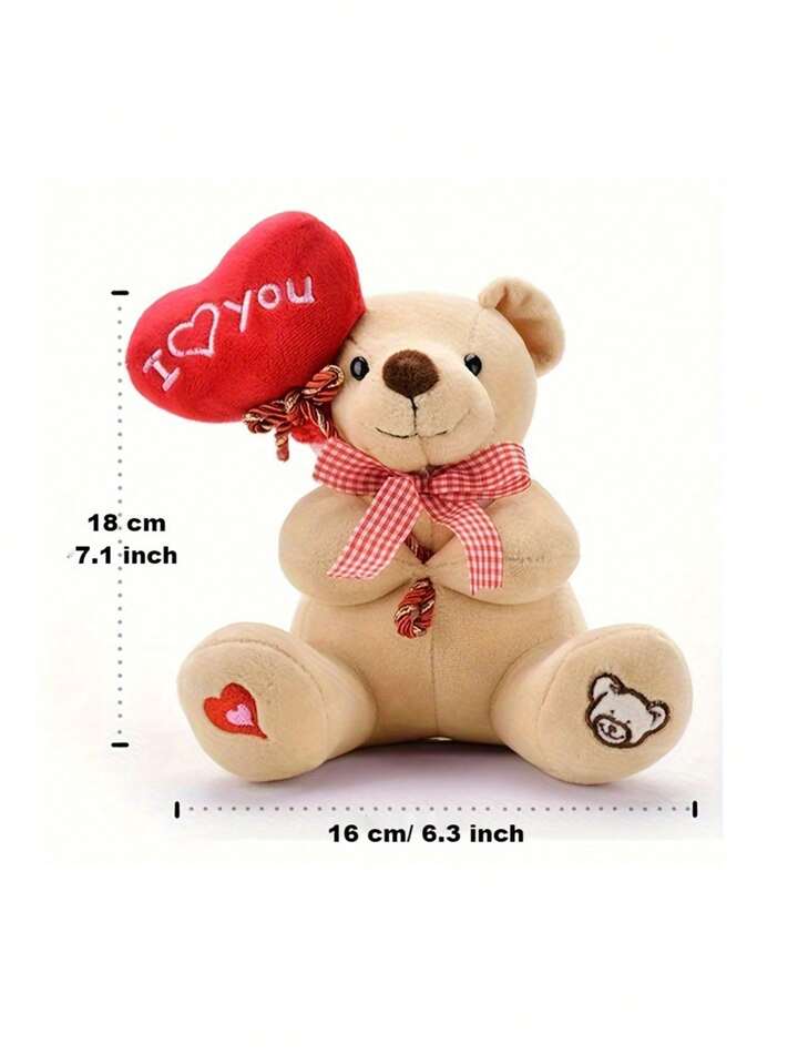Heart Balloon Bear Plush Doll, I Love You Bear Doll