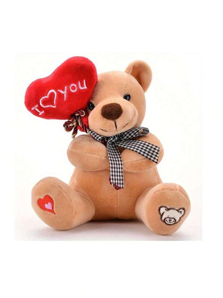 Heart Balloon Bear Plush Doll, I Love You Bear Doll