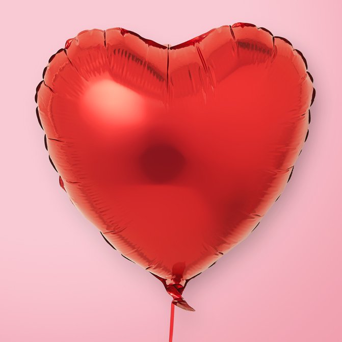 32" Large Heart-Shaped Valentine’s Foil Balloon