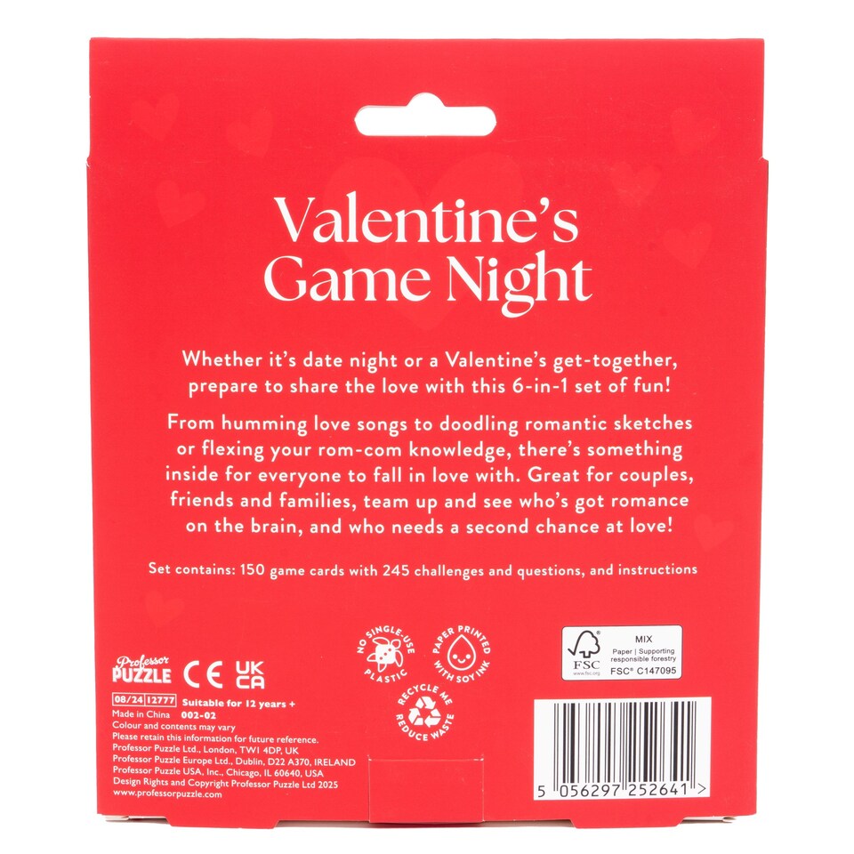 Professor Puzzle Valentines Games Night In