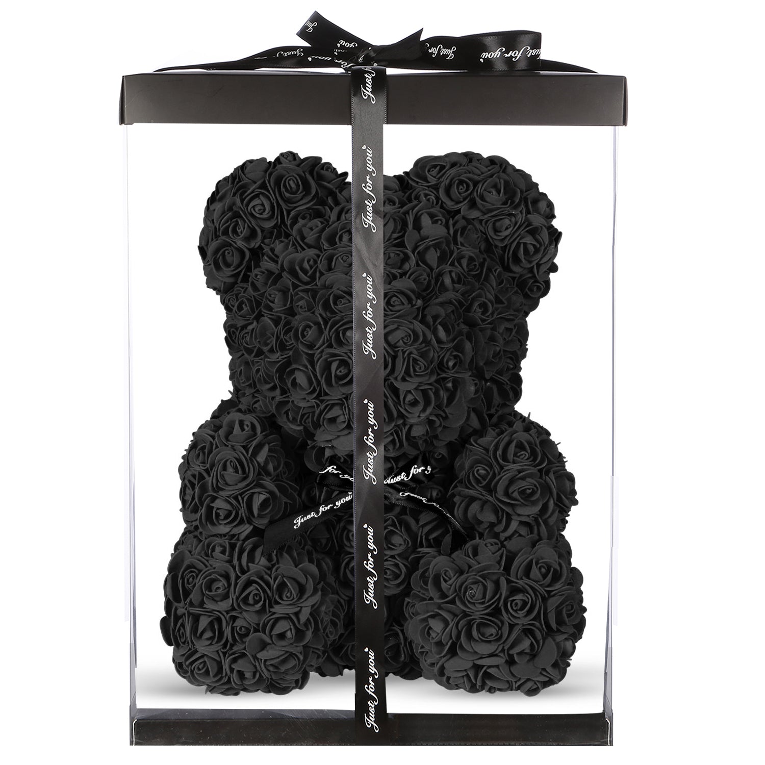 Onyx Black Rose Bear Large 40cm