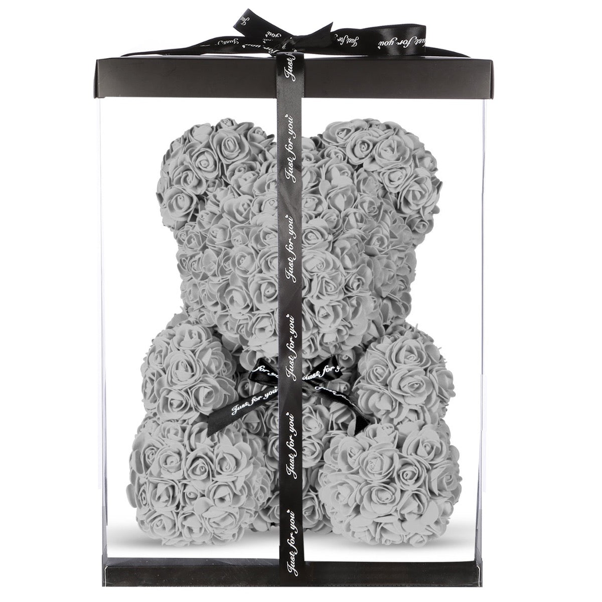 Heather Grey Rose Bear Large 40cm