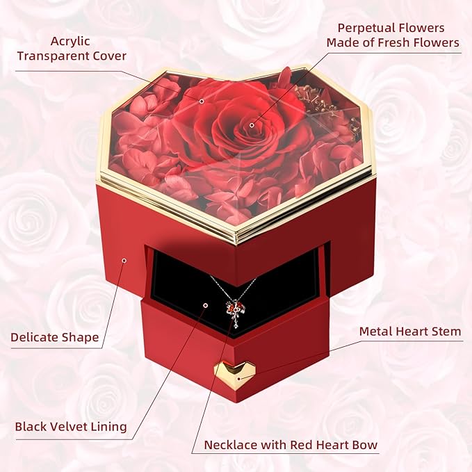 Eternal Rose Box - Crystal Necklace