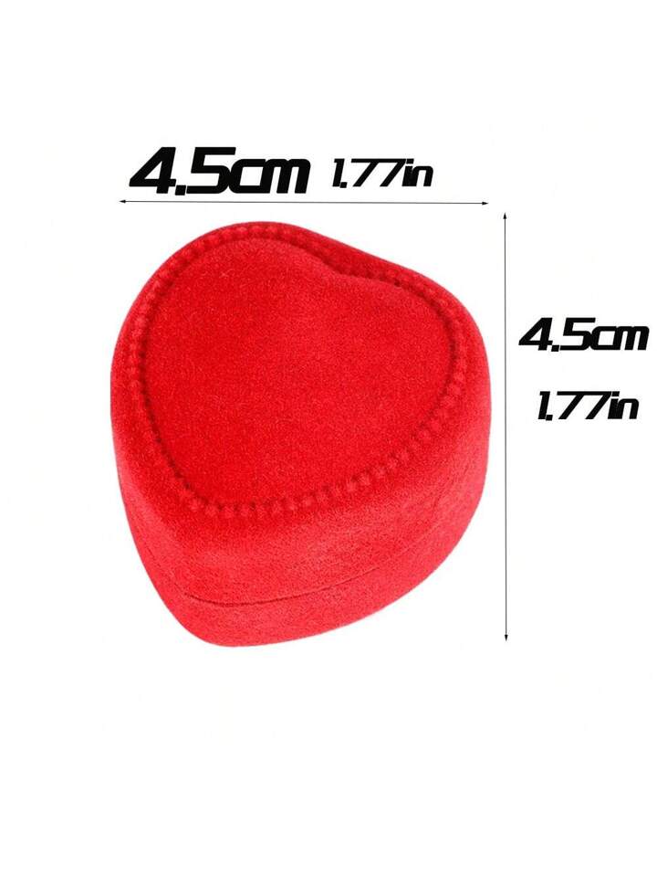 Elegant Red Heart-Shaped Ring Box